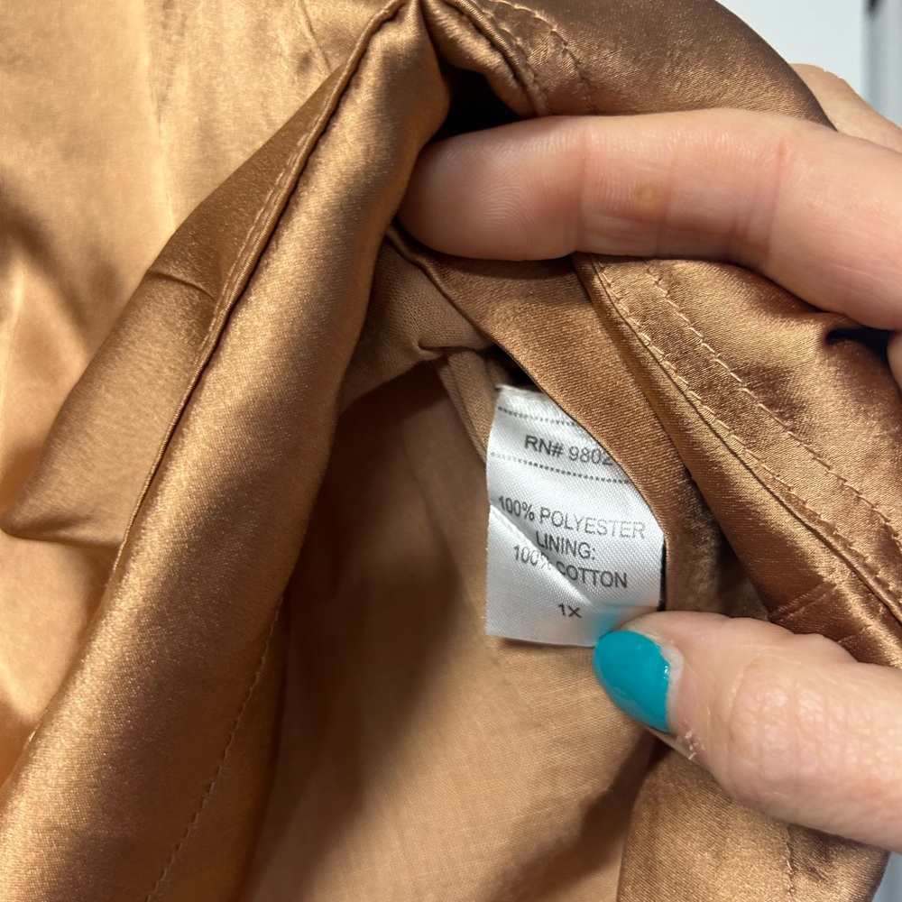 Anthropologie Love The Label Gold Cargo Satin Skirt - Picture 9 of 12